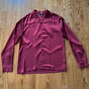 Men’s Red Satin Shirt